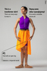 Wrap skirt with elastic waist and ties | neon_orange