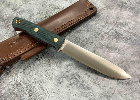 Нож Бушкрафт L, N690, микарта, 234.1052 изумруд
