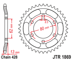 Звезда задняя JT R 1869.45 Yamaha XT 225 Serow