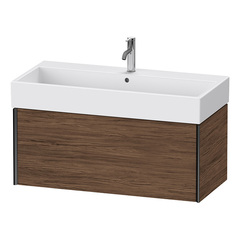 Duravit XViu XV42370B221 Тумба подвесная 397x984x454мм, для раковины #235010, 1 ящик, цвет: walnut dark/черный матовый фото