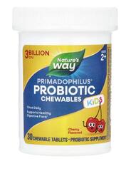 Nature's Way Primadophilus®, жевательные пробиотики, для детей от 2 лет, с вишнёвым вкусом, 3 млрд КОЕ, 30 жевательных таблеток