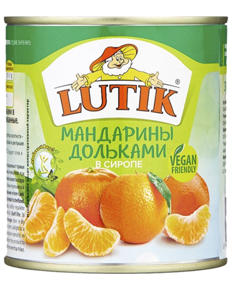 Мандарины Lutik дольками в сиропе, 314 мл.