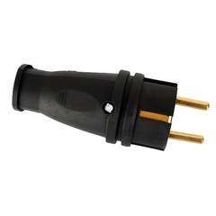Вилка евро с з/к (Каучуковая прямая), 16А 250В, IP44