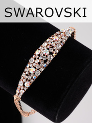Браслет Россыпь из белых камней-хамелеонов Swarovski
