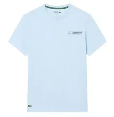 Теннисная футболка Lacoste Ultra Dry Printed Sport - light blue/blue
