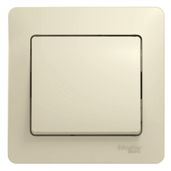 Schneider Electric Glossa Бежевый Выключатель 1-клавишный схема 1, в сборе с рамкой IP20 скрытая установка GSL000212