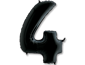 Шар Г 40''/102 см, Цифра Черный (Black) 