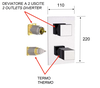 Remer Qubika Thermo QT92KBCFP Смеситель для ванны/душа термостат на 2 потока скрытый монтаж (заказывать совместно с rrbox92), цвет: черный брашированный хром