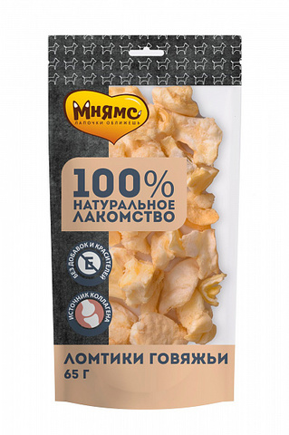 Мнямс лакомство для собак ломтики говяжьи 65г