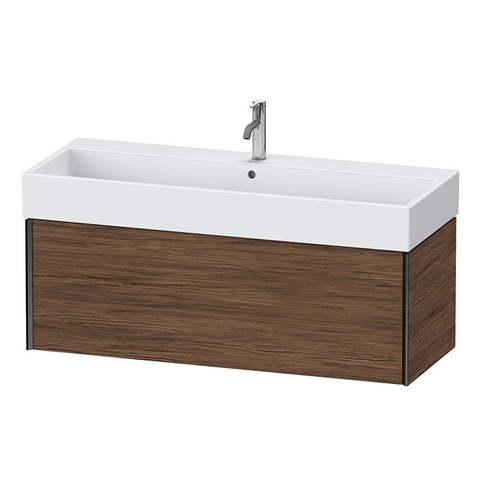 Duravit XViu XV42380B221 Тумба подвесная 397x1184x454мм, для раковины #235012, 1 ящик, цвет: walnut dark/черный матовый