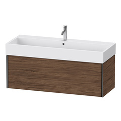 Duravit XViu XV42380B221 Тумба подвесная 397x1184x454мм, для раковины #235012, 1 ящик, цвет: walnut dark/черный матовый фото