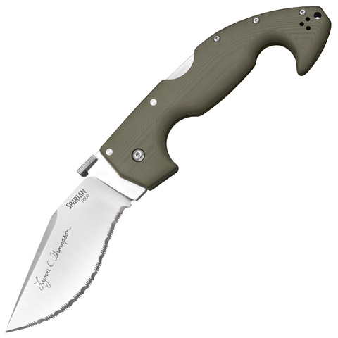 Нож складной CS_21STAA Spartan Lynn Thompson Signature, клинок S35VN, серрейтор