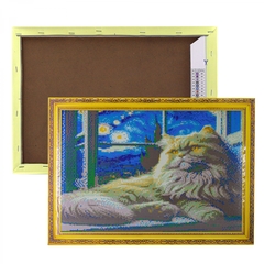 
          Алмазная мозаика Alingar, на подрамнике, с полным заполнением, (глянц), 40х50 см, 25 цветов, "Рыжий кот"