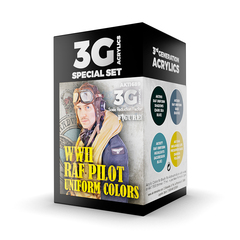 Набор красок AK interactive WWII RAF Pilot Uniform Colors 3G, 4 краски