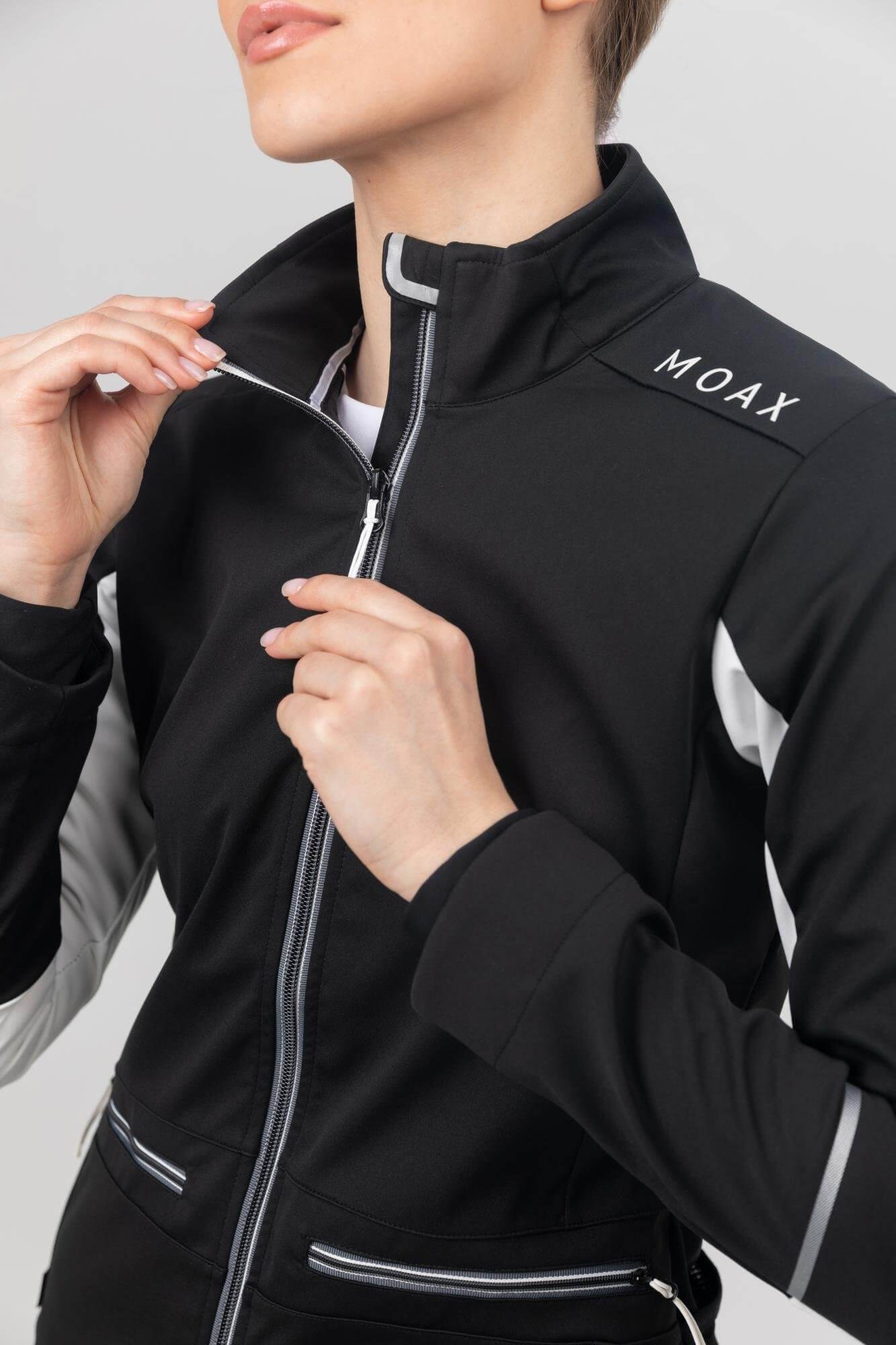 Женская лыжная куртка Moax Tokke Softshell черная - 4