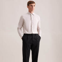 Сорочка мужская Seidensticker Slim Fit 01.845463-06 бежевая из тонкой фланели
