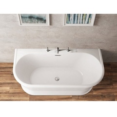 BelBagno BB408-1700-800 Пристенная акриловая ванна в комплекте со сливом-переливом, 170x80, цвет: белый фото