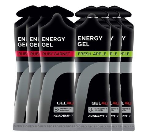 Набор энергетических гелей GEL4U Energy GEL 60 г гранат-яблоко 6 шт