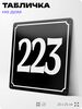 Адресная табличка с номером дома 223, на фасад и забор, черная, 25х25 см, Айдентика Технолоджи