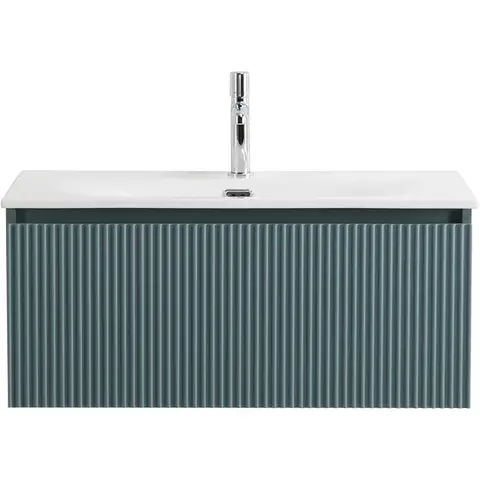 BelBagno UNO-800-1C-SO-AO База под раковину подвесная с фрезерованными ручками по всей длине фасада с одним выкатн. ящ., Голубой Матовый, 800x455x350