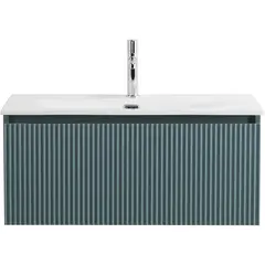BelBagno UNO-800-1C-SO-AO База под раковину подвесная с фрезерованными ручками по всей длине фасада с одним выкатн. ящ., Голубой Матовый, 800x455x350 фото