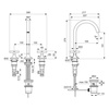 Ideal Standard Joy Neo BD143A5 Двурукоятковый смеситель для раковины под 3 отверстия, с донным клапаном, 5 л/мин Magnetic Grey / Магнит