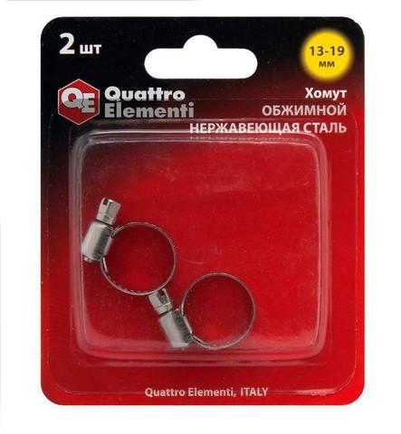 Хомут обжимной QUATTRO ELEMENTI  13-19 мм, нержавеющая сталь, 2 шт ве (772-012)