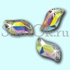 Стразы пришивные с радужным покрытием акриловые S-Shape Crystal AB, С-Шэйп Кристал АБ прозрачный на StrazOK.ru