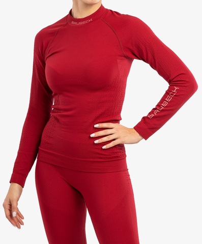 Женское теплое термобелье лонгслив Brubeck Extreme Thermo red