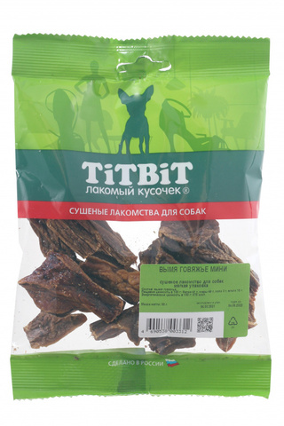 Titbit вымя говяжье мини 60+20 гр