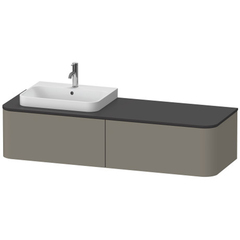 Duravit Happy D.2 Plus HP4944L9292 Тумба подвесная 354x1600x550мм 2 ящика, SX, цвет: stone grey satin matt фото