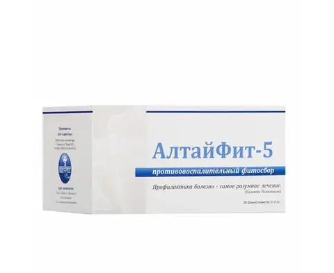 Фитосбор АлтайФит-5 противоспалительный , 20 фильтр-пакетов по 2 гр., Алфит Плюс