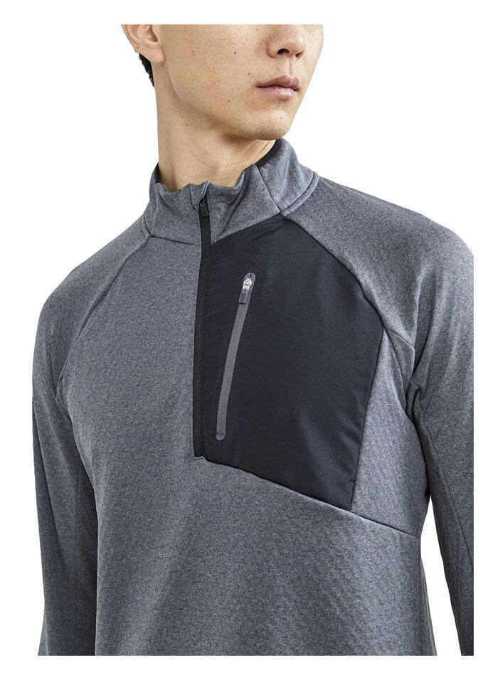 Мужская утепленная рубашка Craft Core Trim Thermal MidLayer серая - 3