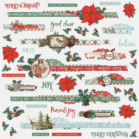 Стикеры 30х30см Country Christmas Cardstock Stickers- Border