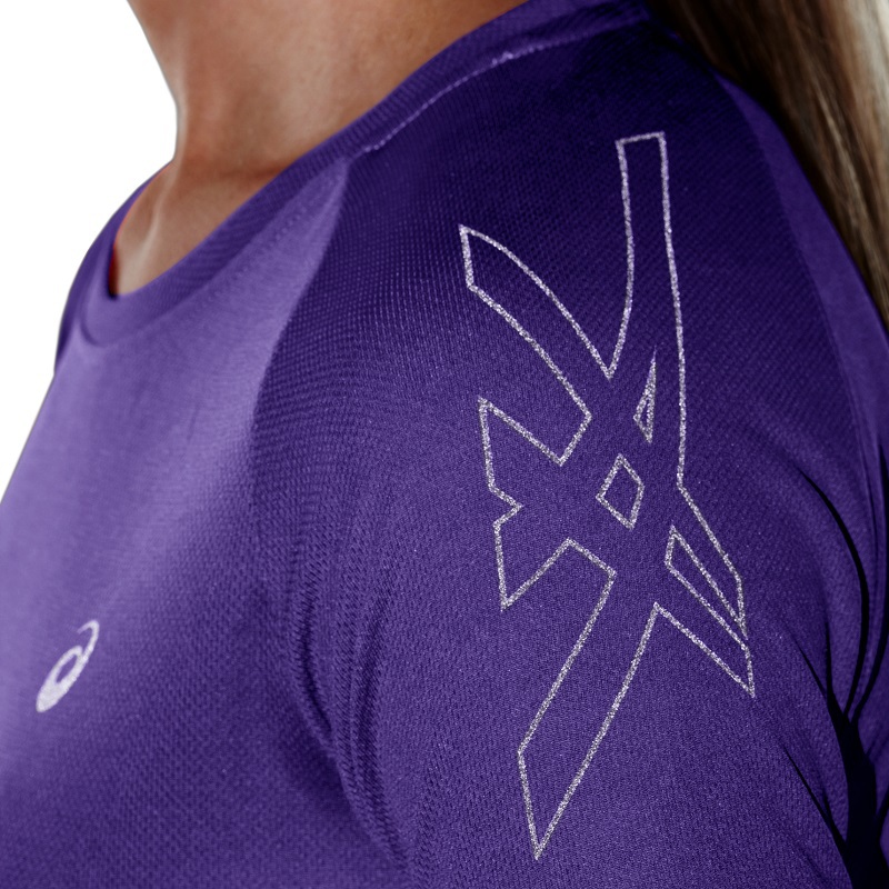 Футболка Asics LiteShow Graphic Top SS женская фиолетовая - 3