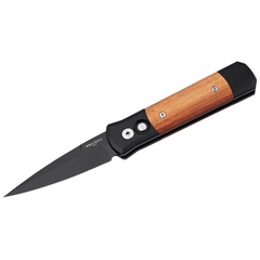Фото Автоматический складной нож Pro-Tech Godson Red Ironbark Eucalyptus Wood, сталь 154CM, рукоять алюминий/эвкалипт