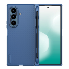 Чехол синего цвета с MagSafe и держателем для S Pen от Nillkin для Samsung Galaxy Z Fold 7, серия Super Frosted Shield Fold Magnetic