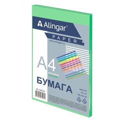 Бумага цветная для офиса А4, 50л., Интенсив "Зелёный ", Alingar, 70г/м2, пленка т/у