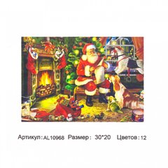 
          Картина по номерам Alingar, 20х30 см, 12 цветов, с акриловыми красками, холст на подрамнике, "Санта Клаус"