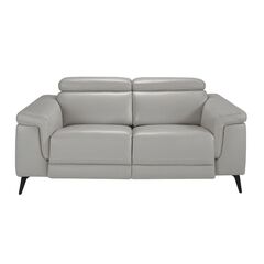Диван 2-х местный с реклайнером 5319-2P-M5653 /6107 серый кожаный