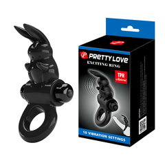 Pretty Love Exciting Ring Эрекционное кольцо со стимулятором клитора в виде кролика bi-210245