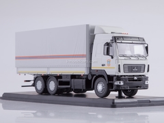 MAZ-6312 flatbed truck with awning MChS white 1:43 Start Scale Models (SSM)
