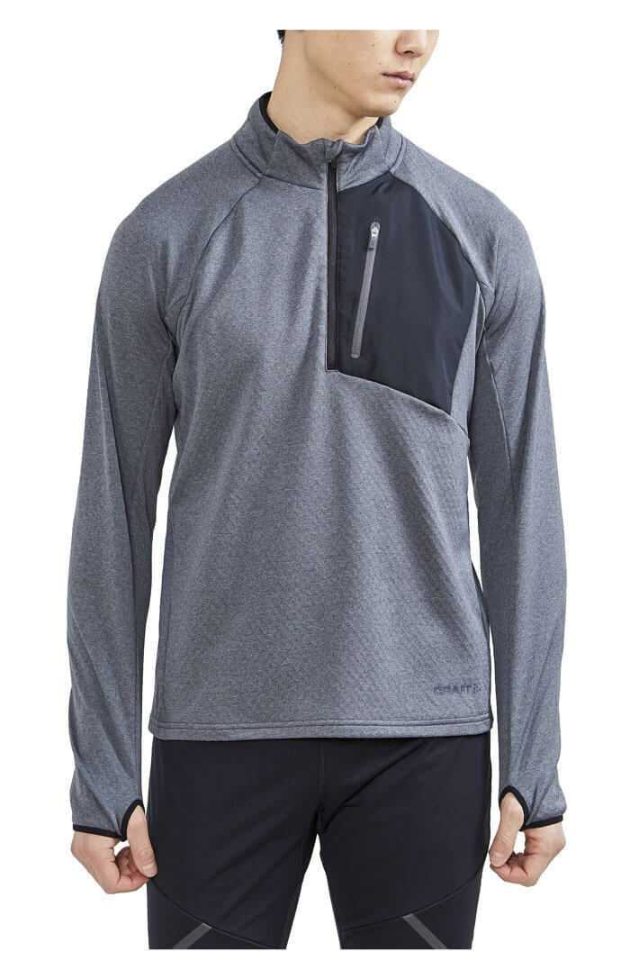 Мужская утепленная рубашка Craft Core Trim Thermal MidLayer серая