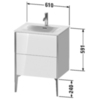 Duravit XViu XV43000B221 Тумба подвесная 591x610x480мм, для раковины #234463, 2 ящика, цвет: walnut dark/черный матовый