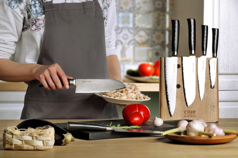 Магнитная подставка для 5 ножей Chef CH-003/NAT