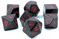 Набор кубиков Elvish Black & red