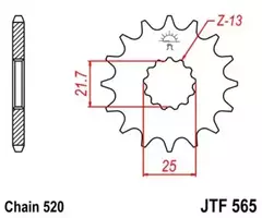 Звезда ведущая WR450 YZ450 YFM660 /KAWASAKI KX250 / JTF565.13SC зуб