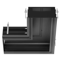 Gessi Binario 61041#299 Профиль угловой 740х740 мм., без подготовки под модули, цвет Black XL фото