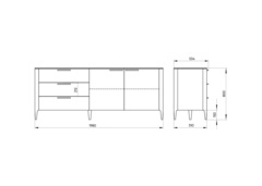 Тумба Type oak 3 ящика 2 двери L (белый)