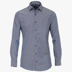 Рубашка Venti Body Fit 103522400-100 из структурной ткани синяя